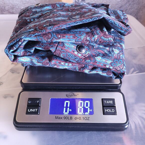 Panhandle Shirt Mens XL Blue Paisely Western Snap Button - Picture 10 of 10